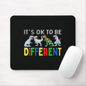 Autism Awareness Dinosaur Kind Boys It's OK to be Muismat (Met muis)