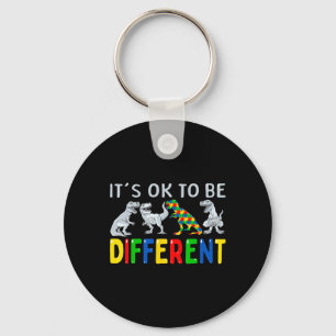 Autism Awareness Dinosaur Kind Boys It's OK to be Sleutelhanger