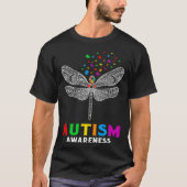 Autism Awareness Dragonfly Puzzle Pieces Support A T-shirt (Voorkant)