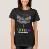 Autism Awareness Dragonfly Puzzle Pieces Support A T-shirt (Voorkant)