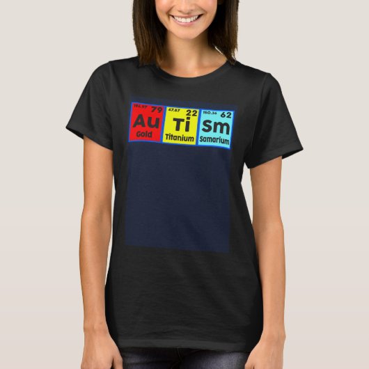 Autism Awareness Elements Periodic Table Women Men T-shirt (Voorkant)