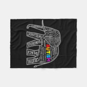 Autism Awareness Elephant Tygraphy T Shirt Fleece Deken (Voorkant (Horizontaal))