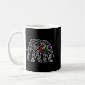 Autism Awareness Elephant Tygraphy T Shirt  Koffiemok (Links)