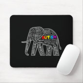 Autism Awareness Elephant Tygraphy T Shirt Muismat (Met muis)