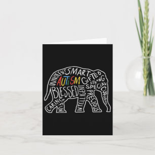 Autism Awareness Elephant Words Dierenvriend Gift Kaart