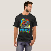 Autism Awareness Embrace Difference Trex Monster T-shirt (Voorkant volledig)