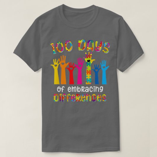 Autism Awareness Embrace Differences 00 Days of SC T-shirt (Design voorkant)