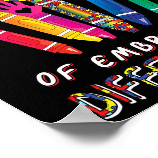 Autism Awareness Embrace Differences 100 Days Of S Poster (Hoek)