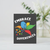 Autism Awareness Embrace Differences Puzzle Briefkaart (Staand voorkant)