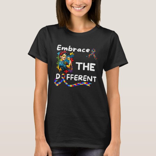 Autism Awareness Embrace Different Unmasking Autis T-shirt (Voorkant)