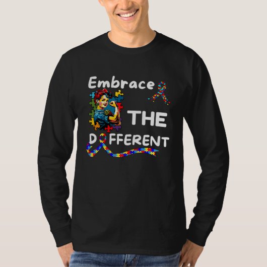 Autism Awareness Embrace Different Unmasking Autis T-shirt (Voorkant)