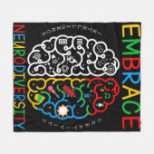 Autism Awareness  Embrace Neurodiversity ADHD Auti Fleece Deken (Voorkant (Horizontaal))