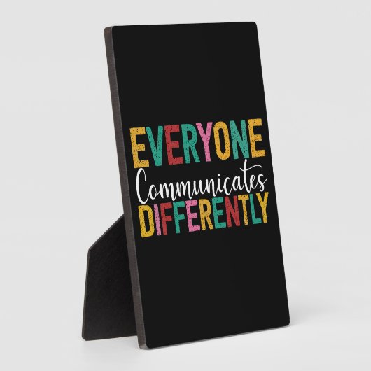 Autism Awareness Everyone Communicates Differently Fotoplaat (Zijkant)