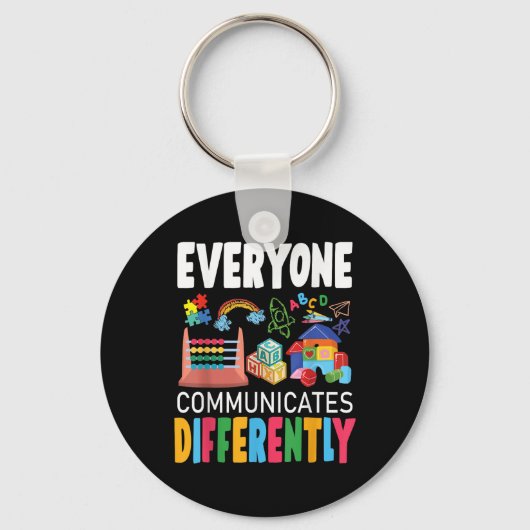 Autism Awareness Everyone Communicates Differently Sleutelhanger (Voorkant)