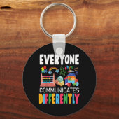 Autism Awareness Everyone Communicates Differently Sleutelhanger (Voorkant)