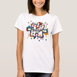 Autism Awareness Floral Puzzle Piece Dignity Inclu T-shirt