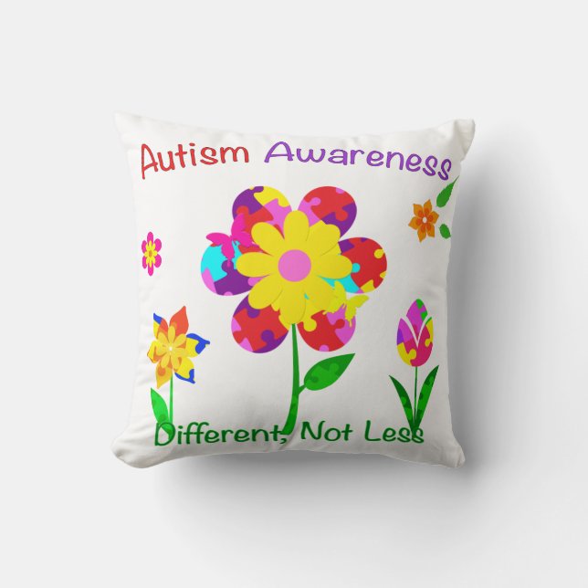 Autism Awareness Flowers Kussen (Voorkant)