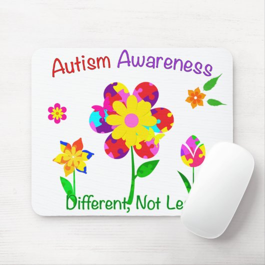 Autism Awareness Flowers Muismat (Met muis)