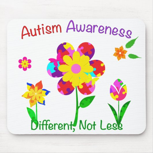 Autism Awareness Flowers Muismat (Voorkant)