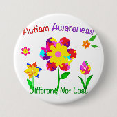 Autism Awareness Flowers Ronde Button 7,6 Cm (Voorkant)