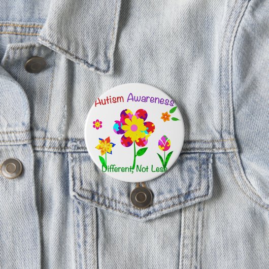 Autism Awareness Flowers Ronde Button 7,6 Cm (In situ)