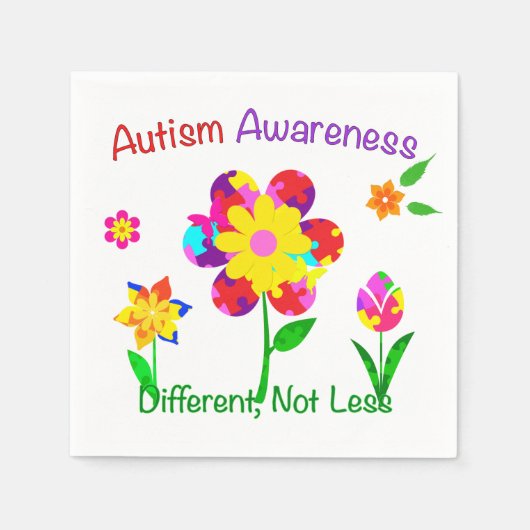 Autism Awareness Flowers Servetten (Voorkant)
