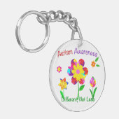Autism Awareness Flowers Sleutelhanger (Voorkant Links)