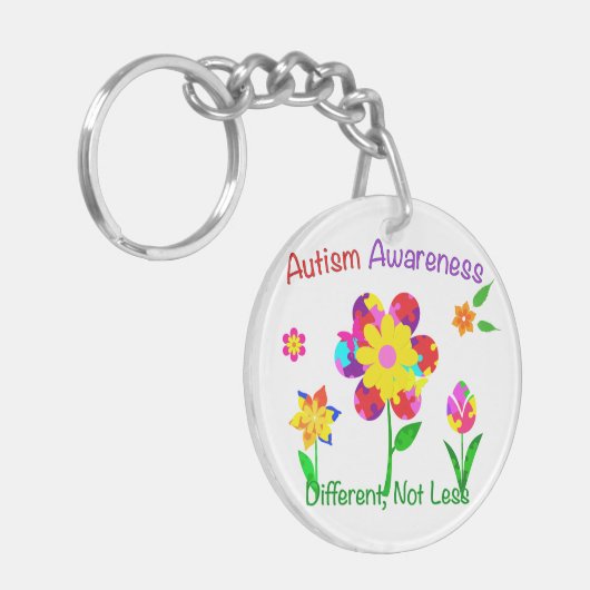 Autism Awareness Flowers Sleutelhanger (Voorkant Links)