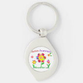 Autism Awareness Flowers Sleutelhanger (Voorkant)