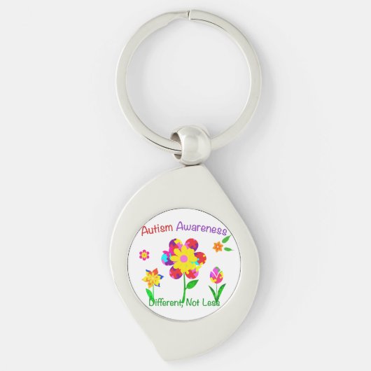 Autism Awareness Flowers Sleutelhanger (Voorkant)