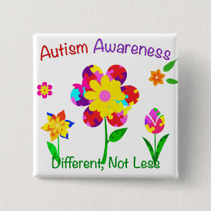 Autism Awareness Flowers Vierkante Button 5,1 Cm