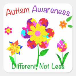 Autism Awareness Flowers Vierkante Sticker