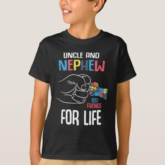 Autism Awareness Friends oom Autistic Nephew T-shirt (Voorkant)