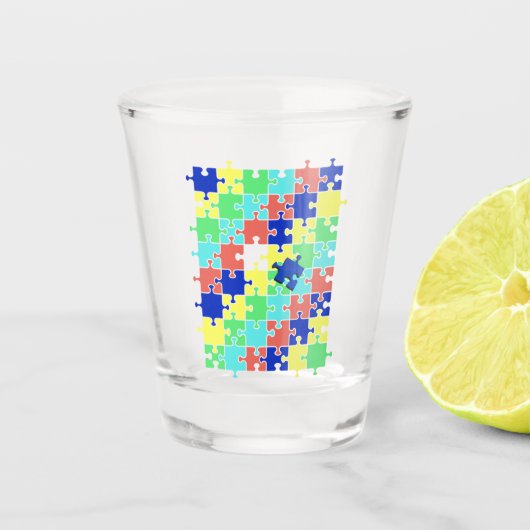 Autism Awareness fulfilltion Shot Glas (Voorkant)