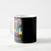 Autism Awareness Fun Glasses Elephant Embrace Diff Koffiemok (Voorkant links)