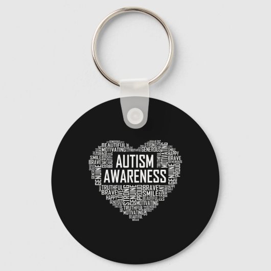 Autism Awareness Gift Heart Proud Support Month Gi Sleutelhanger (Voorkant)