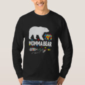 Autism Awareness Gift Momma Bear Support Autistic  T-shirt (Voorkant)