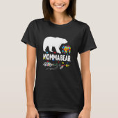 Autism Awareness Gift Momma Bear Support Autistic  T-shirt (Voorkant)