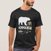 Autism Awareness Gift Momma Bear Support Autistic T-shirt (Voorkant)