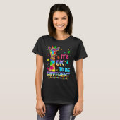 Autism Awareness Giraffe Flower Its Ok To Be Diffe T-shirt (Voorkant volledig)