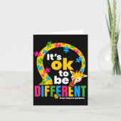 Autism Awareness Giraffe It’s Ok To Be Different G Kaart (Voorkant)