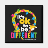 Autism Awareness Giraffe It’s Ok To Be Different G Magneet (Voorkant)