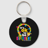 Autism Awareness Giraffe It’s Ok To Be Different G Sleutelhanger (Voorkant)