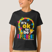 Autism Awareness Giraffe It’s Ok To Be Different G T-shirt (Voorkant)