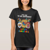 Autism Awareness Gnomes Sunflower Its Ok To Be Dif T-shirt (Voorkant)