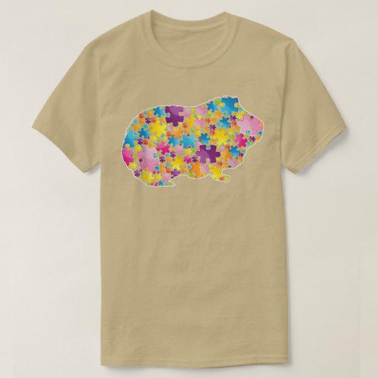 Autism Awareness Guinea pig Animals Puzzle for Men T-shirt (Design voorkant)