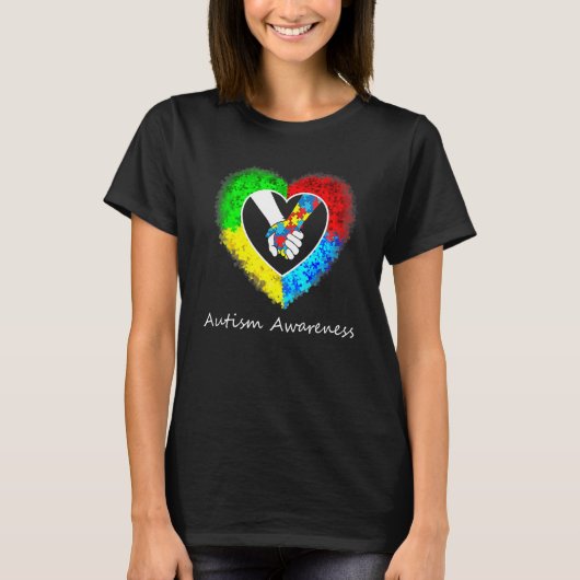 Autism Awareness Hands In Heart Puzzle Pieces_1 T-shirt (Voorkant)