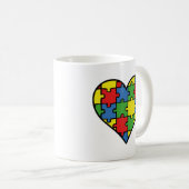 Autism Awareness Heart Coffee Mok (Voorkant rechts)