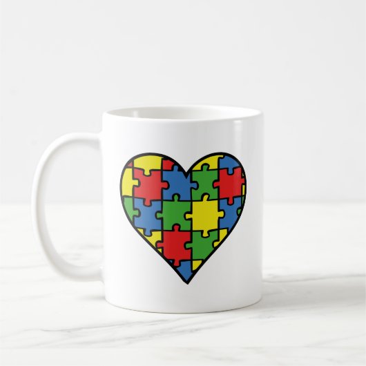 Autism Awareness Heart Coffee Mok (Links)