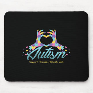 Autism Awareness Heart Puzzle Autistic Ribbon Spec Muismat